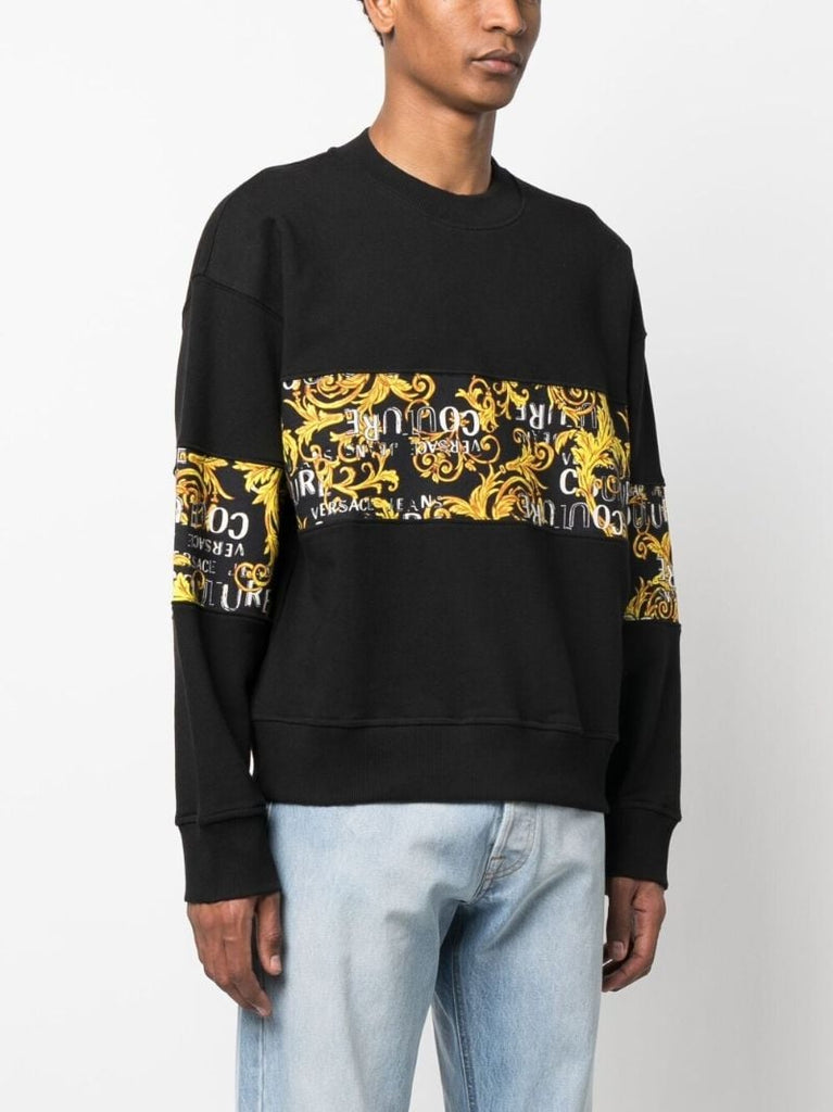 Black Baroque-print Long-sleeve Sweatshirt