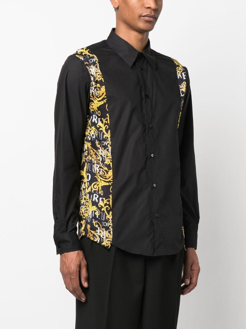 Black Baroque-print Long-sleeve Shirt