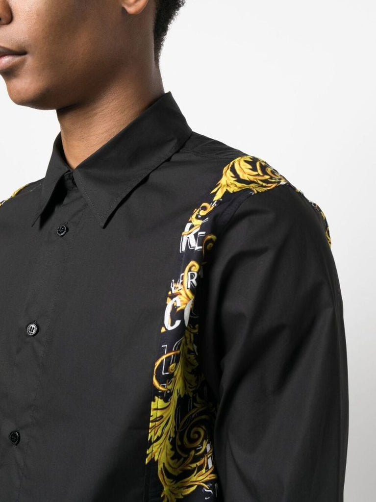 Black Baroque-print Long-sleeve Shirt