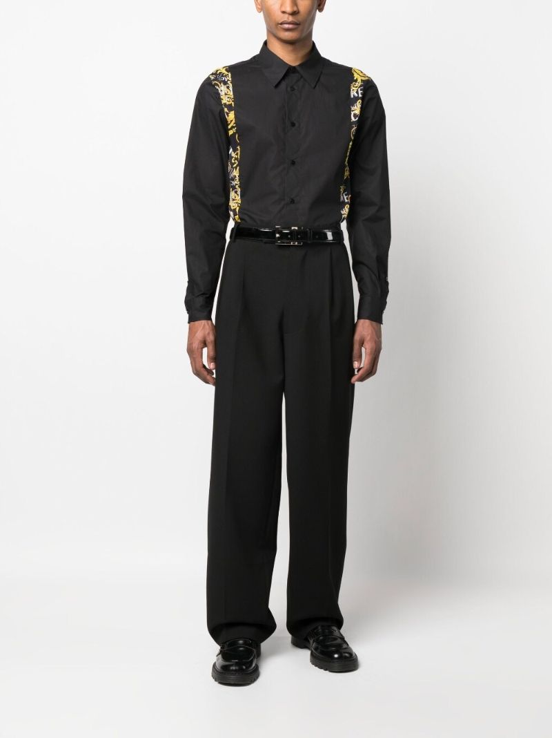 Black Baroque-print Long-sleeve Shirt