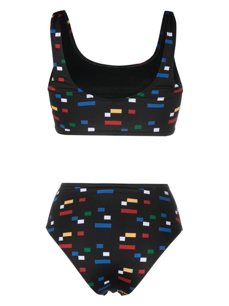 Black Sport Graphic-print Bikini