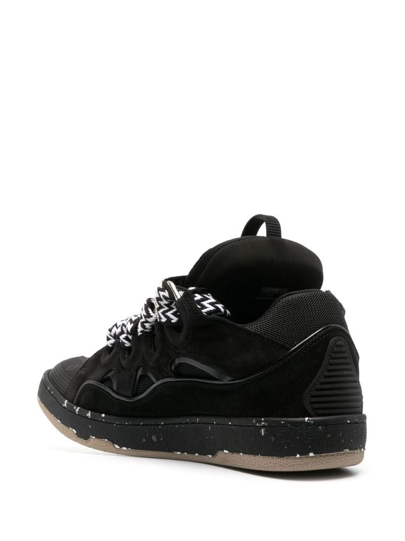 Black Curb Suede Sneakers