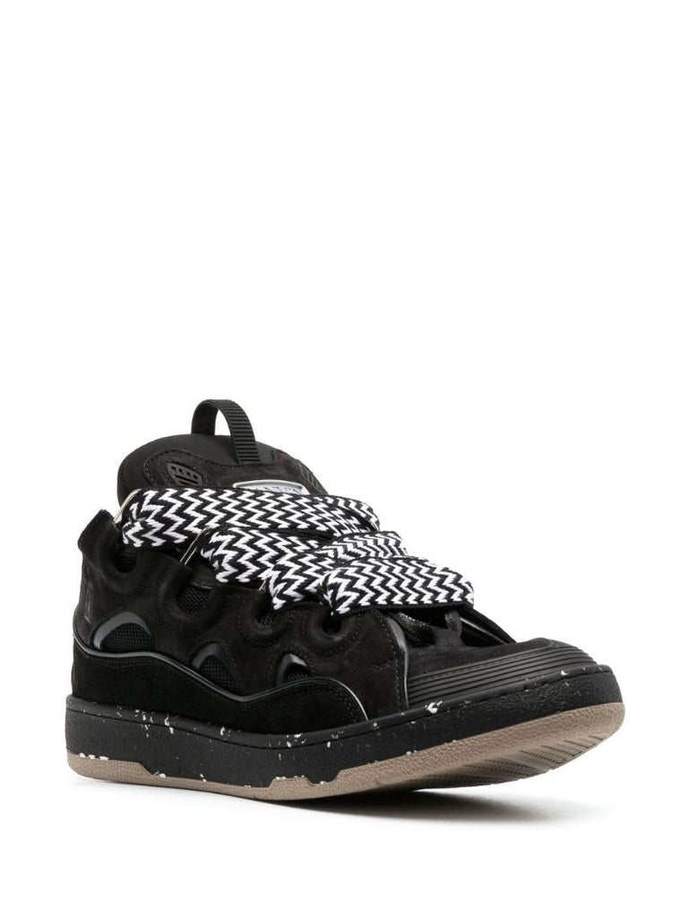 Black Curb Suede Sneakers