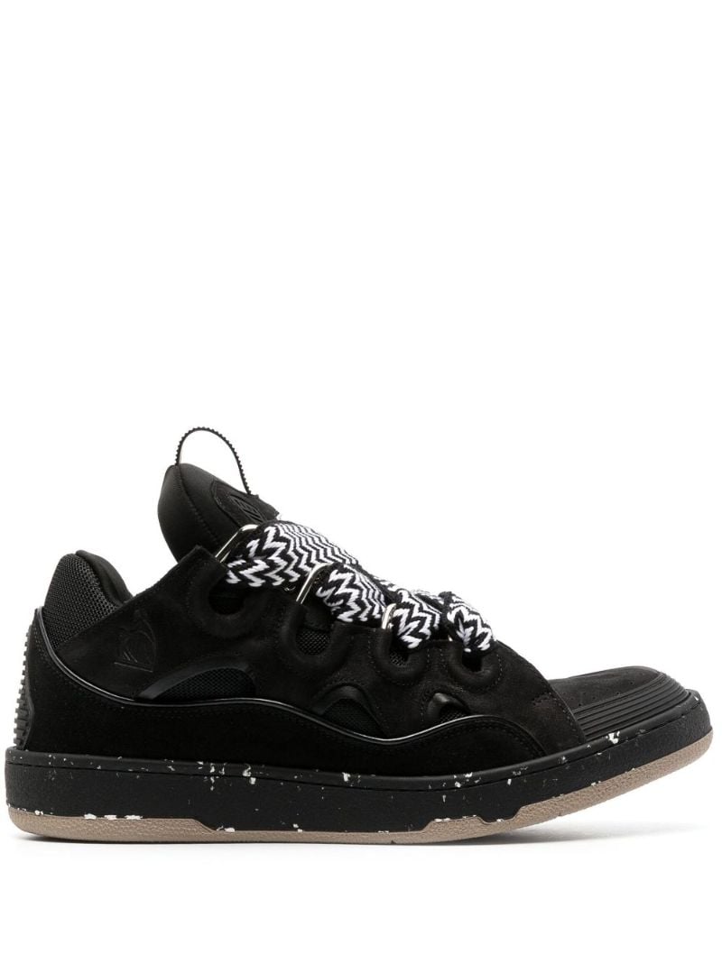 Black Curb Suede Sneakers