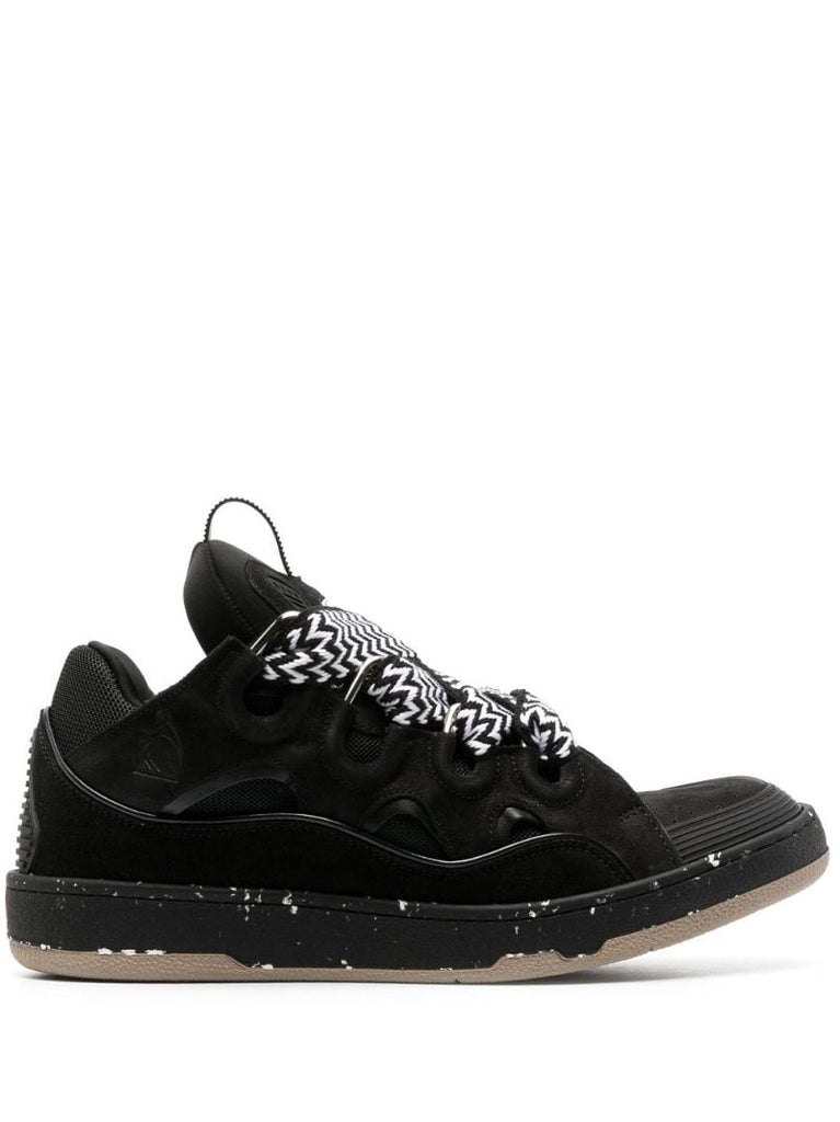 Black Curb Suede Sneakers