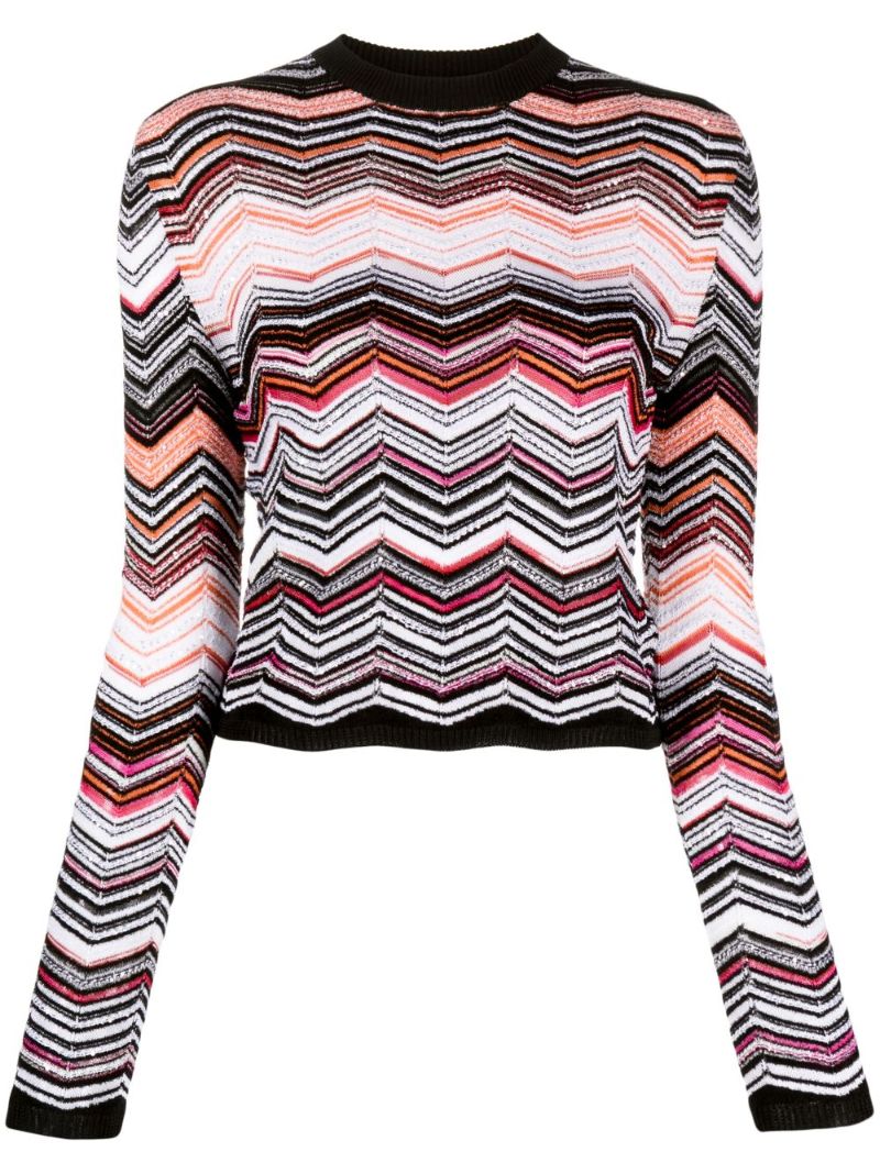 Black Chevron Knitted Sweater