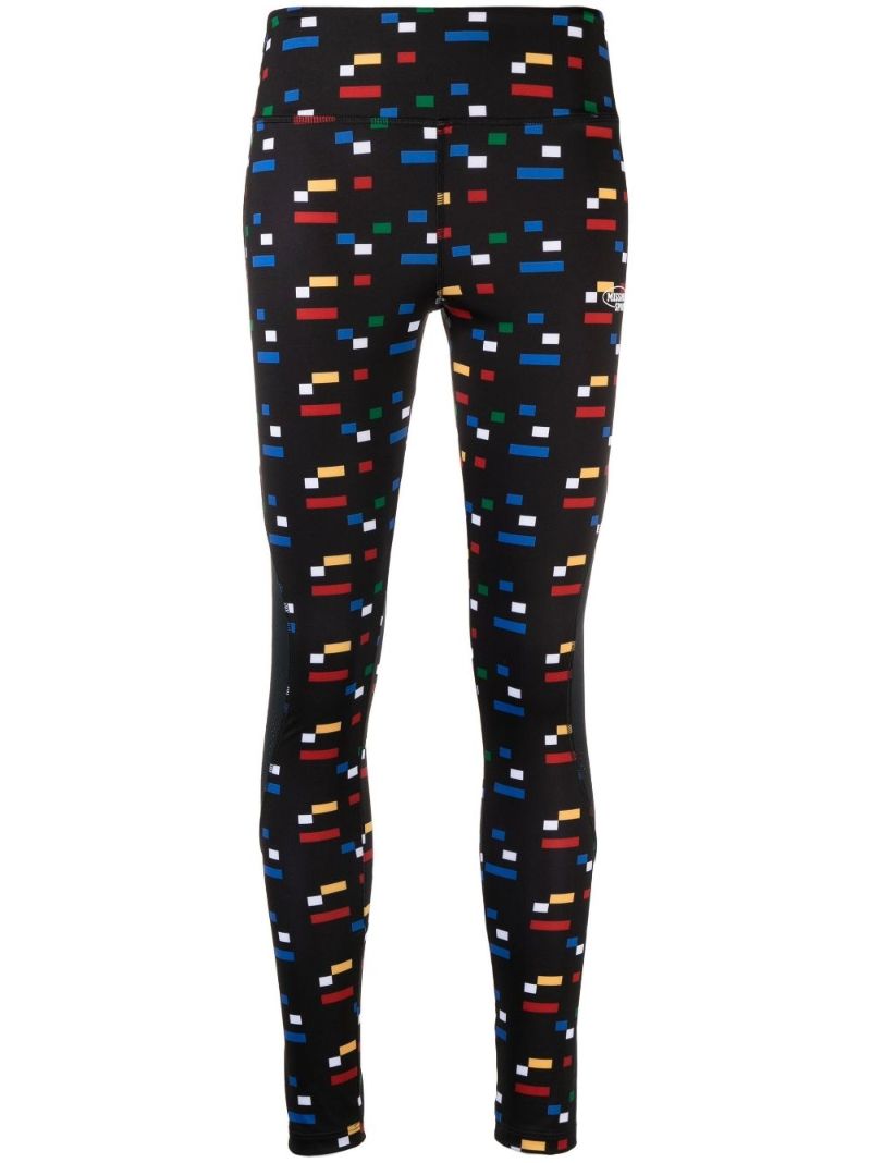 Black Pixel Print Leggings