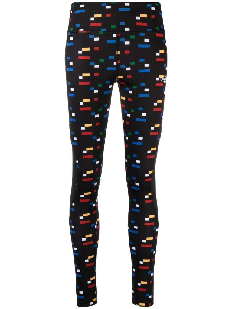 Black Pixel Print Leggings