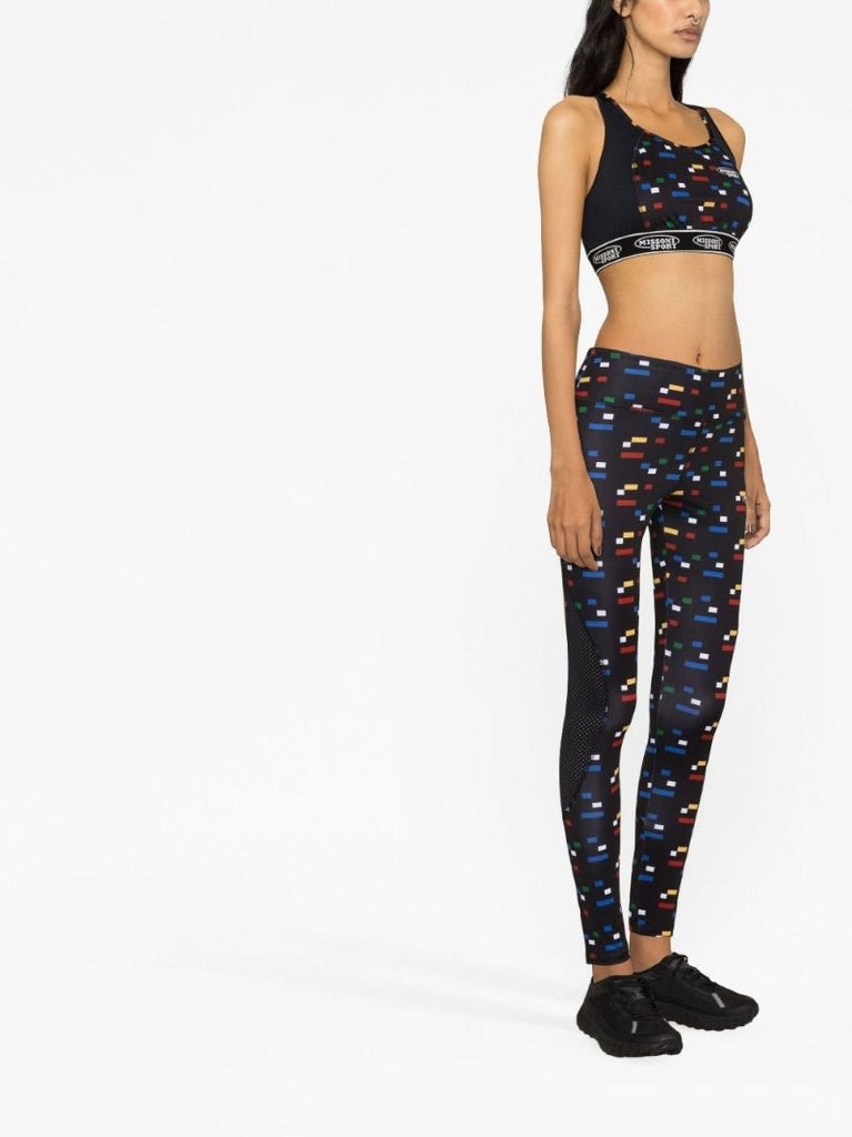 Black Pixel Print Leggings