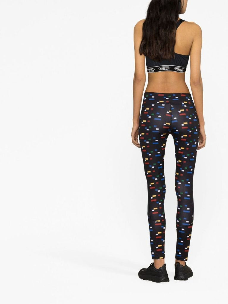 Black Pixel Print Leggings