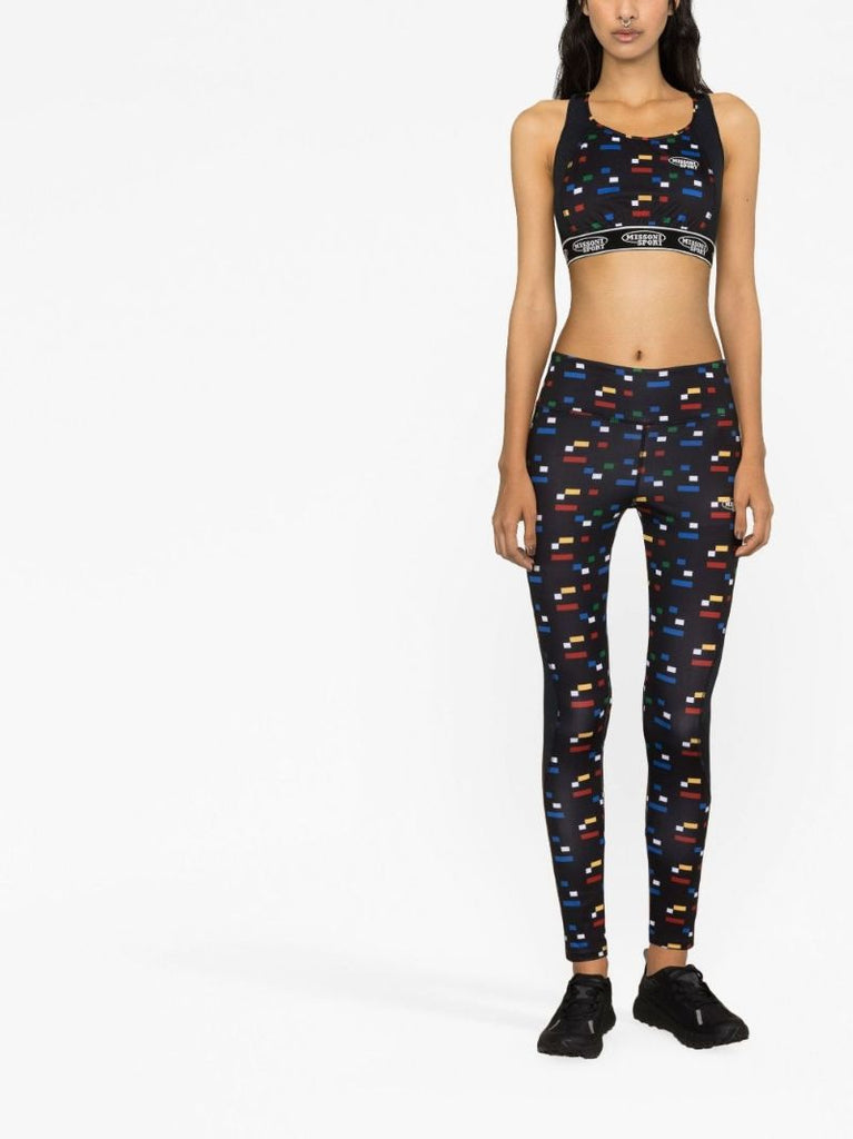 Black Pixel Print Leggings