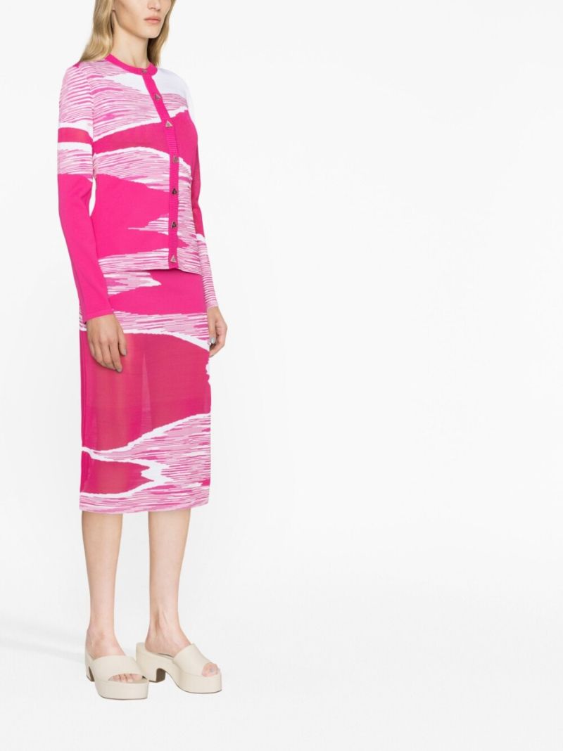 Pink Graphic Print Cardigan