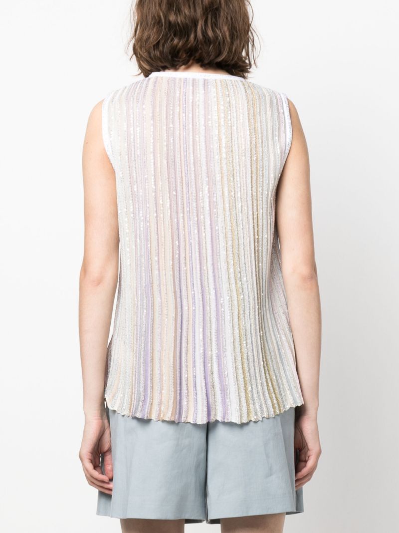 White Pleated Tank Top