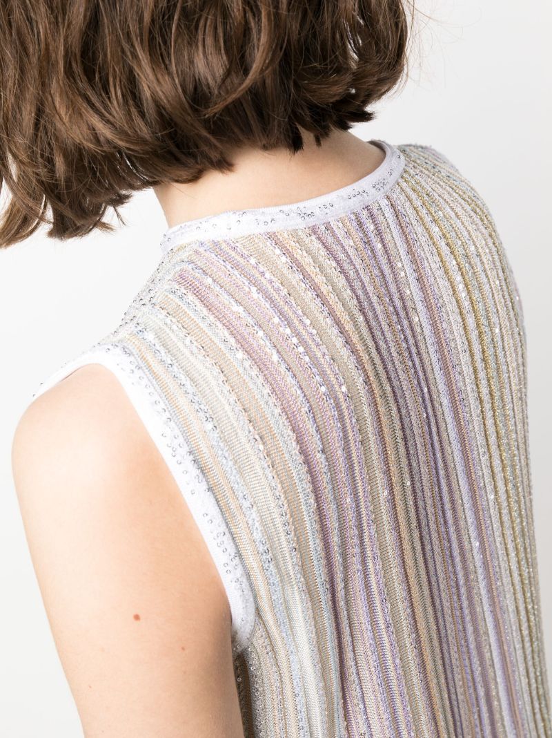 White Pleated Tank Top