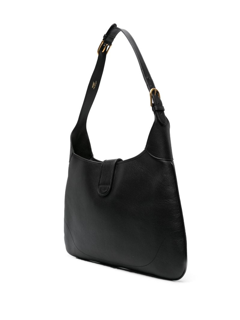 Black Aphrodite Large Leather Shoulder Bag