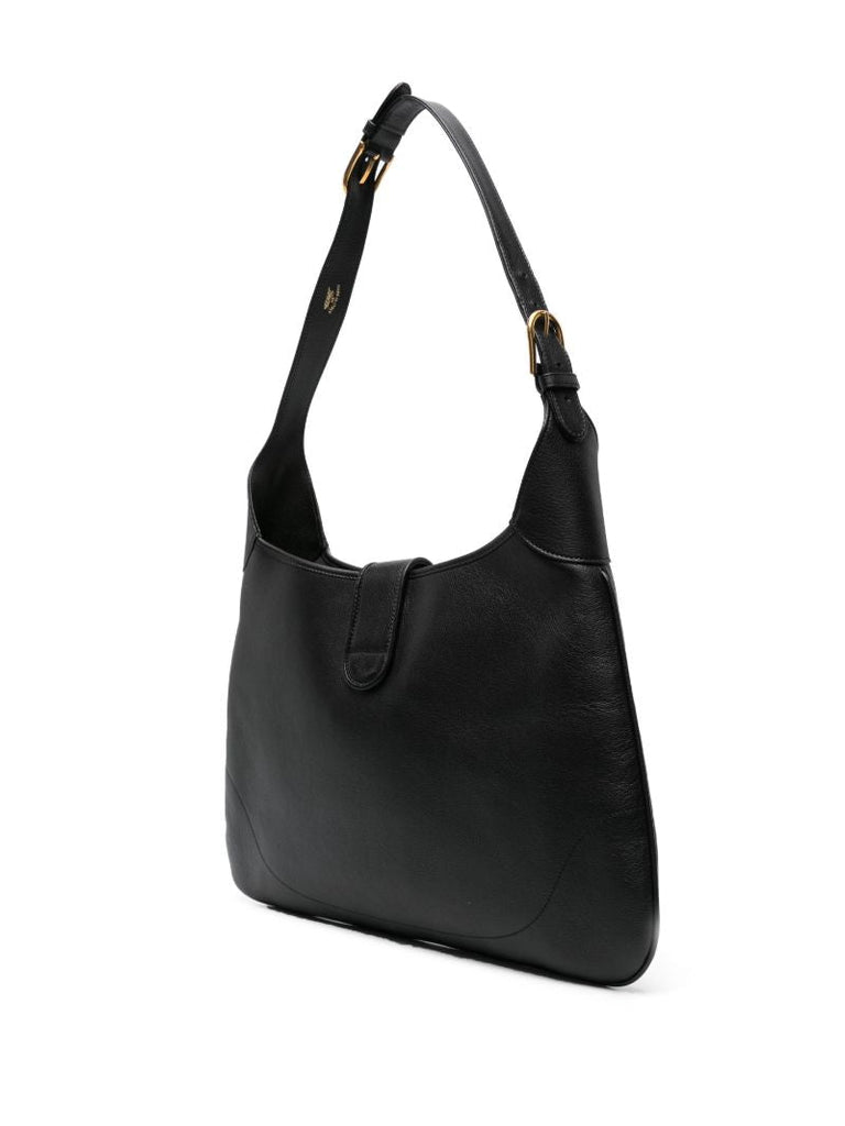 Black Aphrodite Large Leather Shoulder Bag
