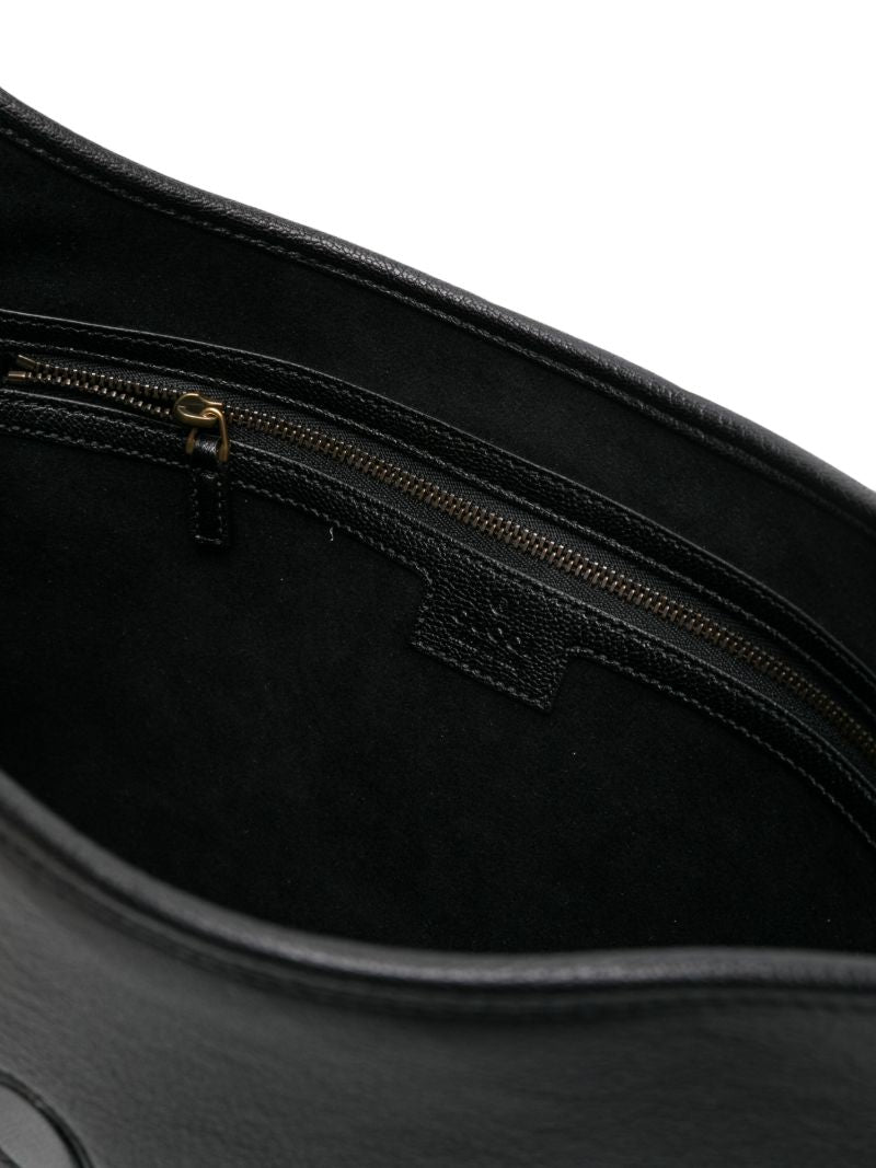 Black Aphrodite Large Leather Shoulder Bag