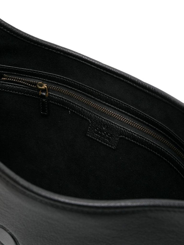 Black Aphrodite Large Leather Shoulder Bag