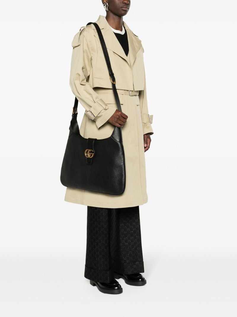 Black Aphrodite Large Leather Shoulder Bag