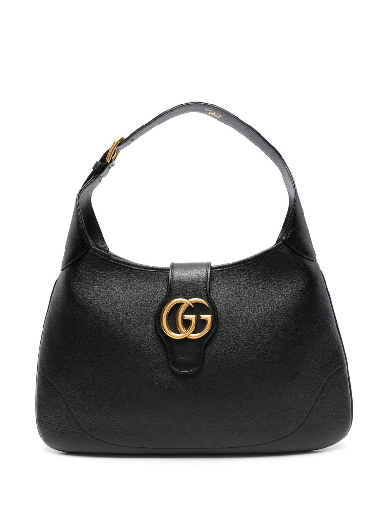 Black Aphrodite Medium Leather Shoulder Bag