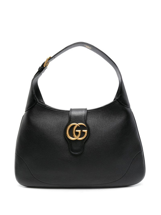 Black Aphrodite Medium Leather Shoulder Bag