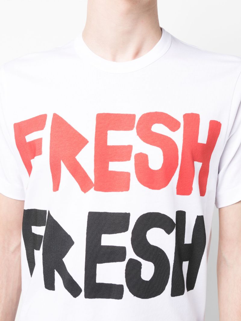 White Graphic Print T-shirt