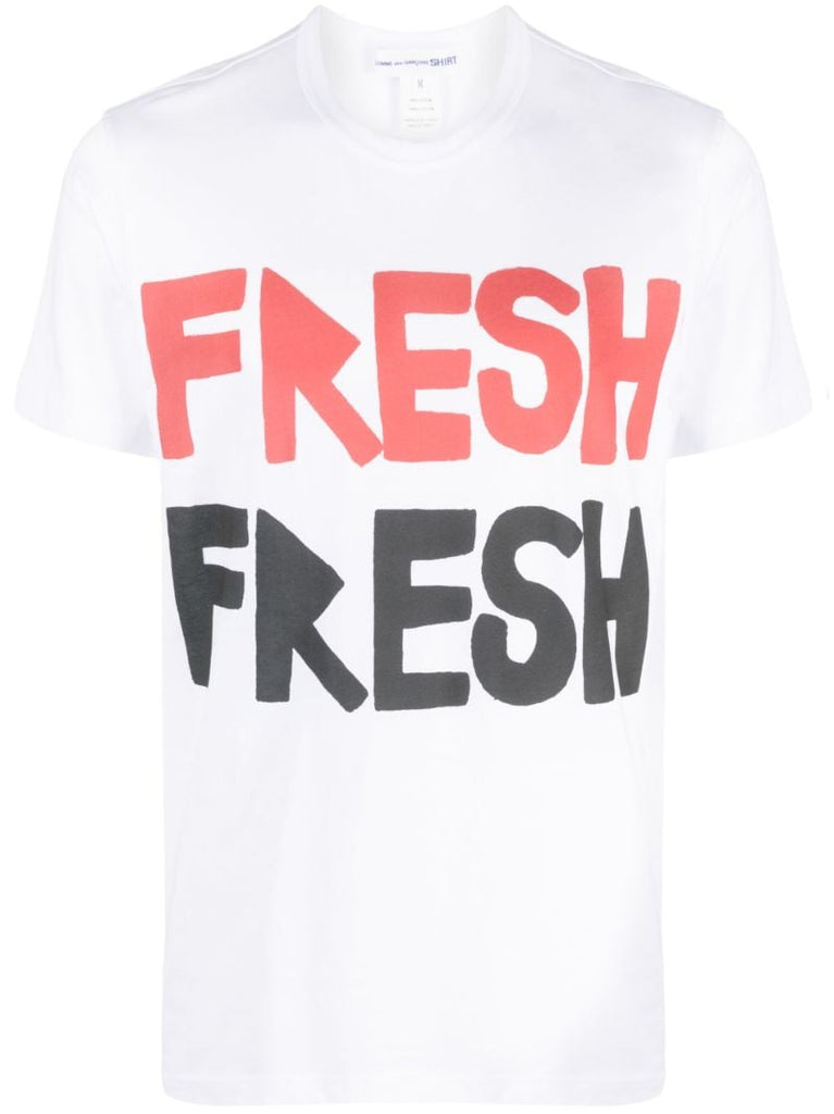 White Graphic Print T-shirt