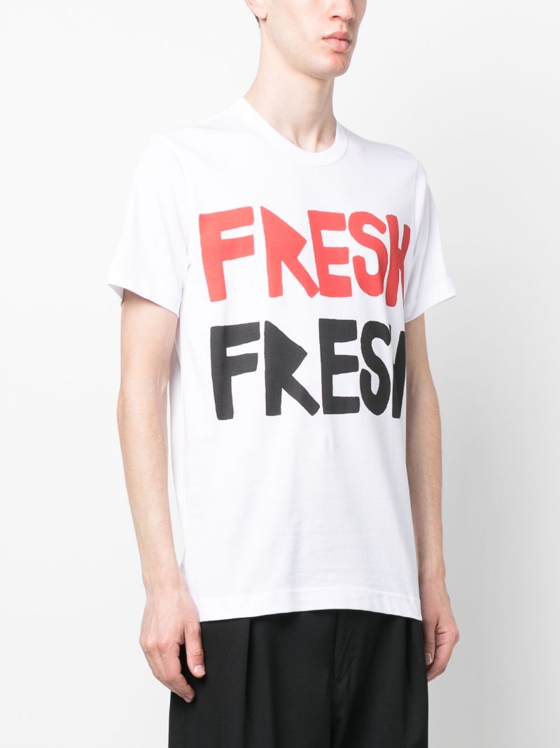 White Graphic Print T-shirt
