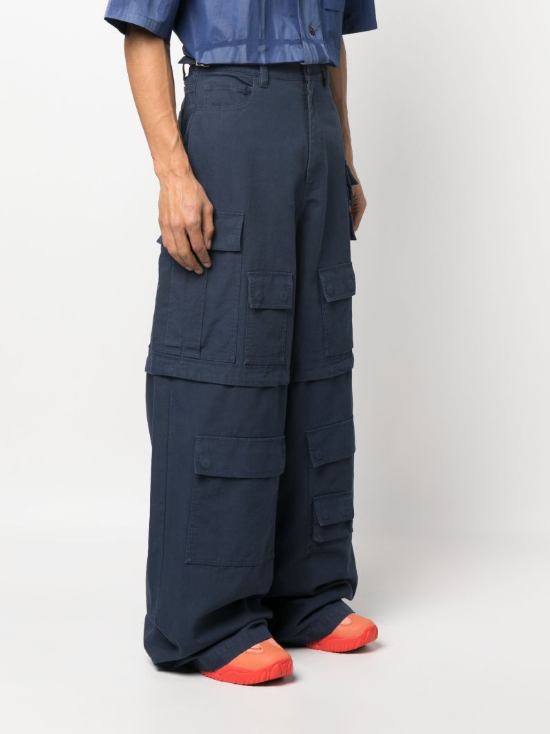 Blue Wide Cargo Trousers