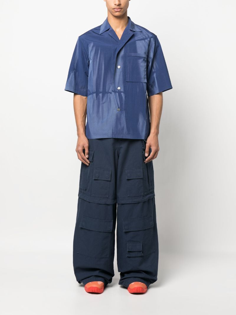Blue Wide Cargo Trousers