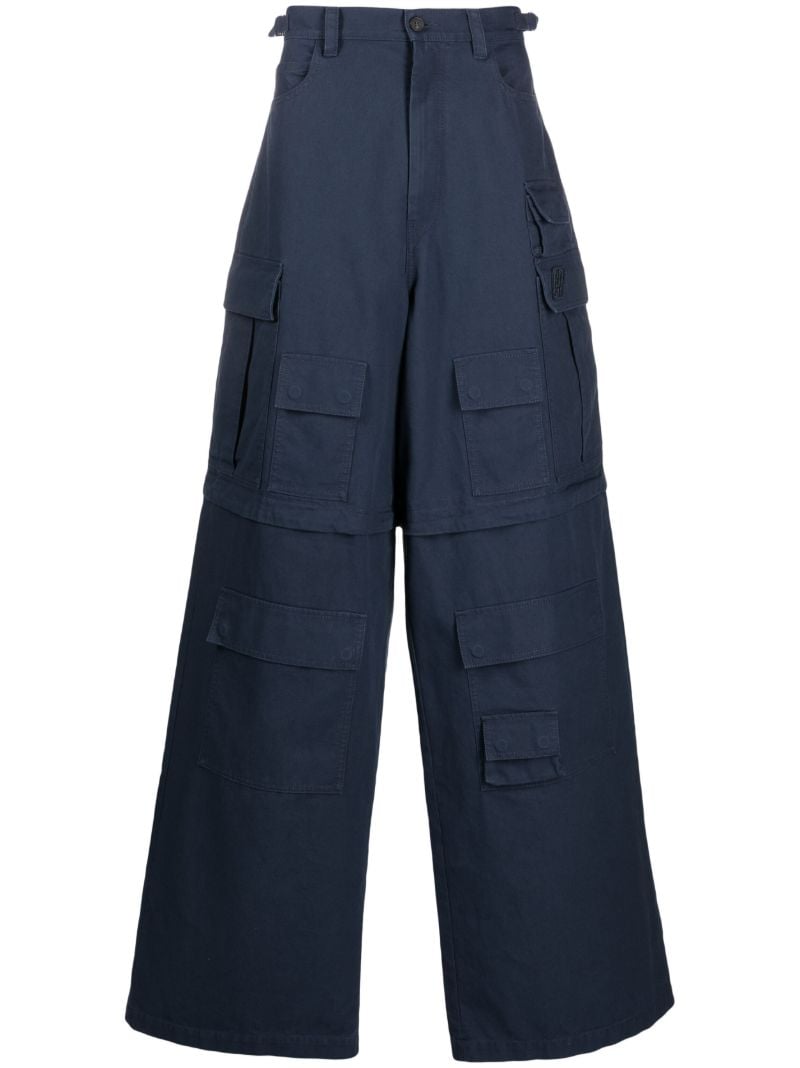 Blue Wide Cargo Trousers