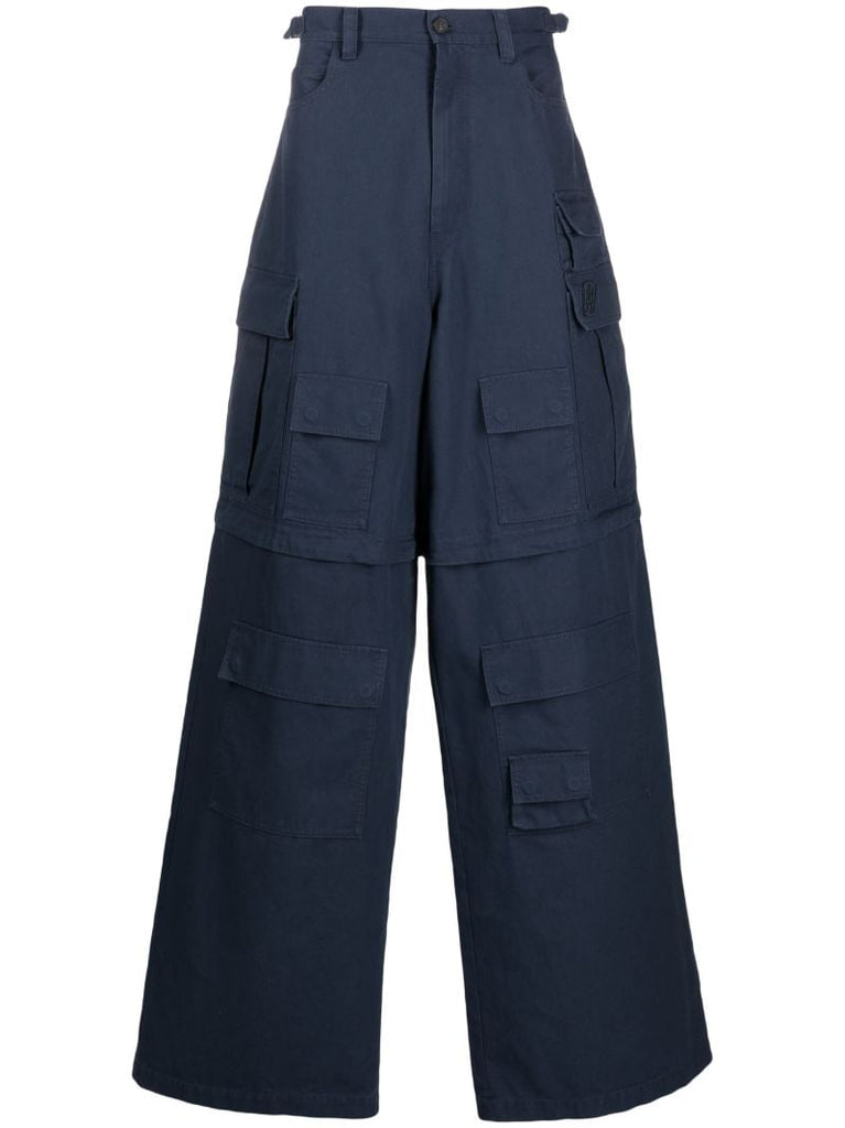 Blue Wide Cargo Trousers