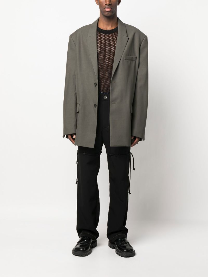 Green Oversized Single-breasted Blazer