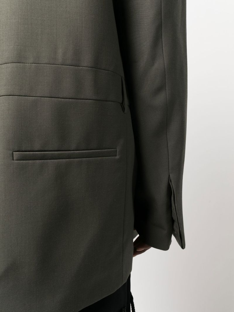 Green Oversized Single-breasted Blazer