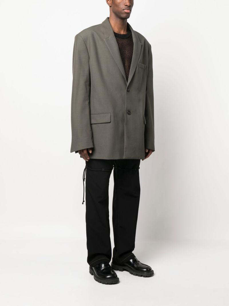 Green Oversized Single-breasted Blazer