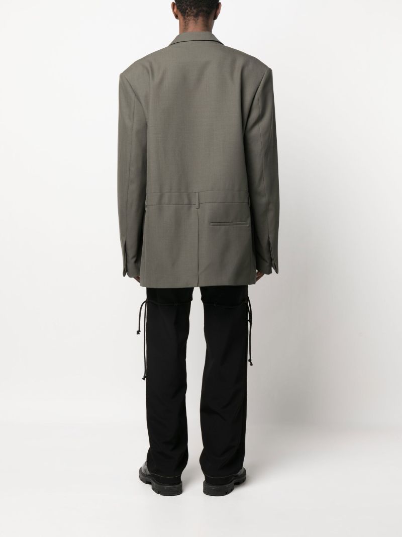 Green Oversized Single-breasted Blazer
