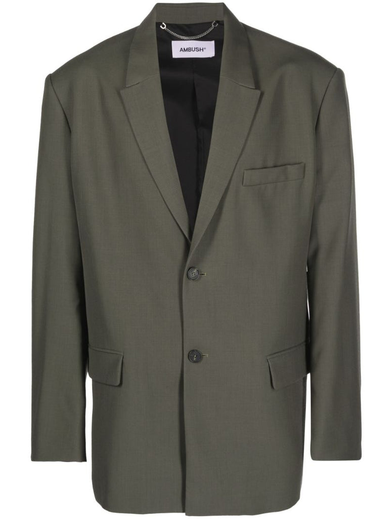 Green Oversized Single-breasted Blazer