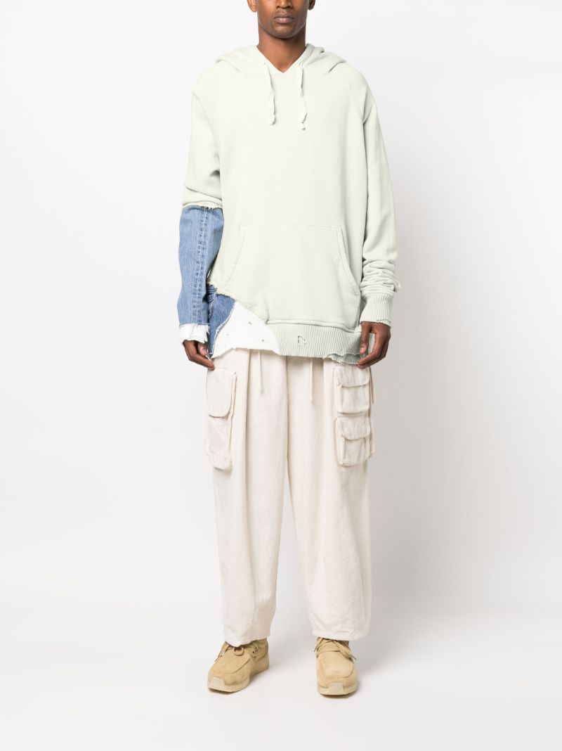 Neutral Fragment Panelled Hoodie
