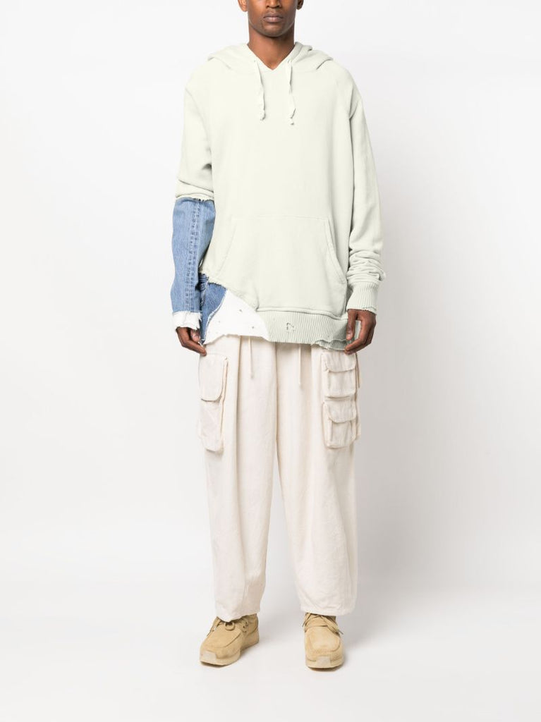 Neutral Fragment Panelled Hoodie
