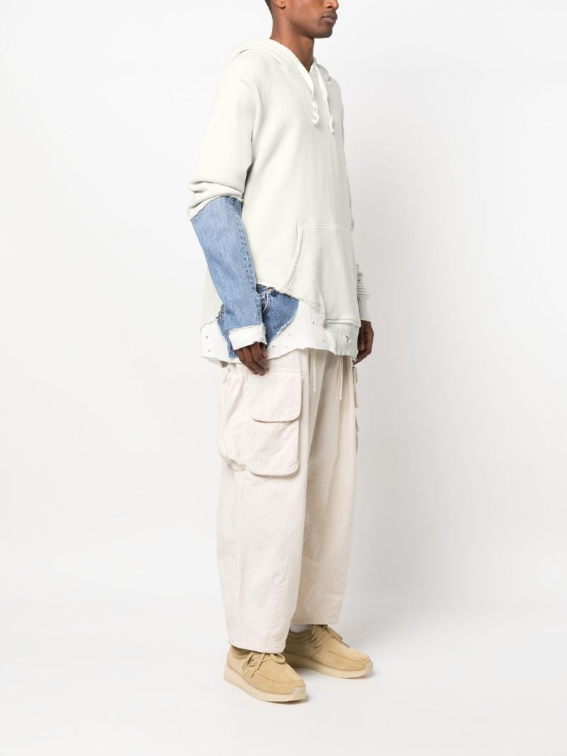 Neutral Fragment Panelled Hoodie