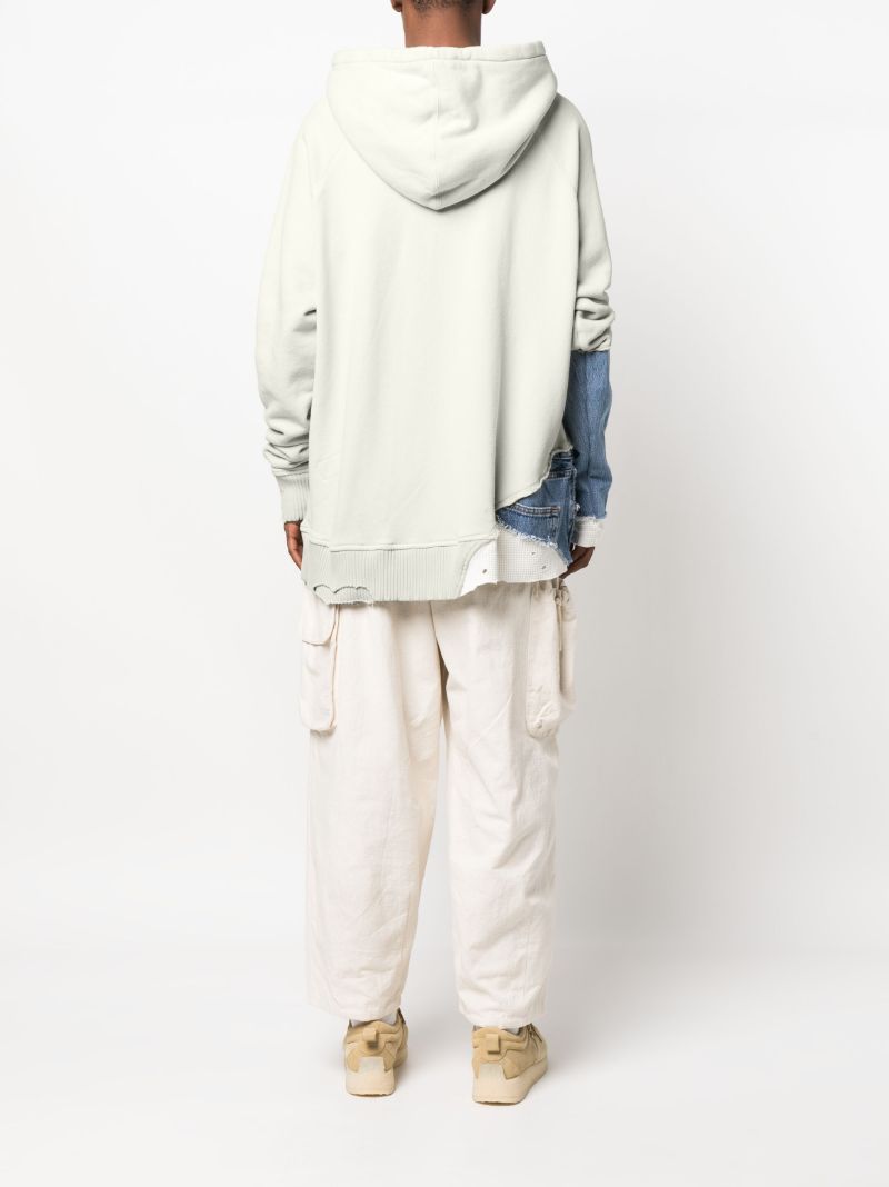 Neutral Fragment Panelled Hoodie