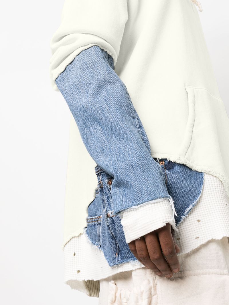 Neutral Fragment Panelled Hoodie