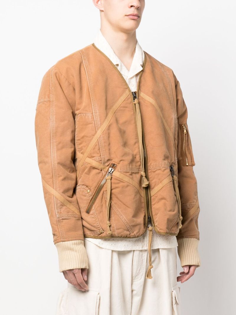 Brown Work Canvas Modern Flight Jacket
