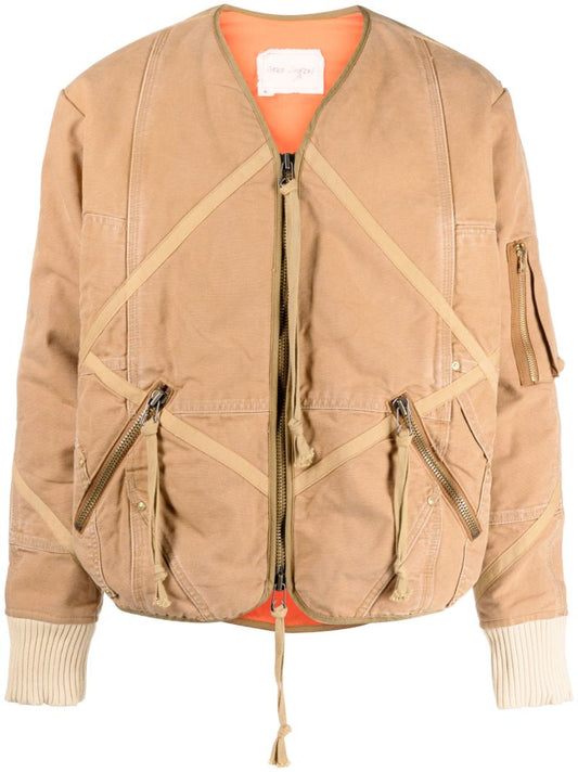 Brown Work Canvas Modern Flight Jacket