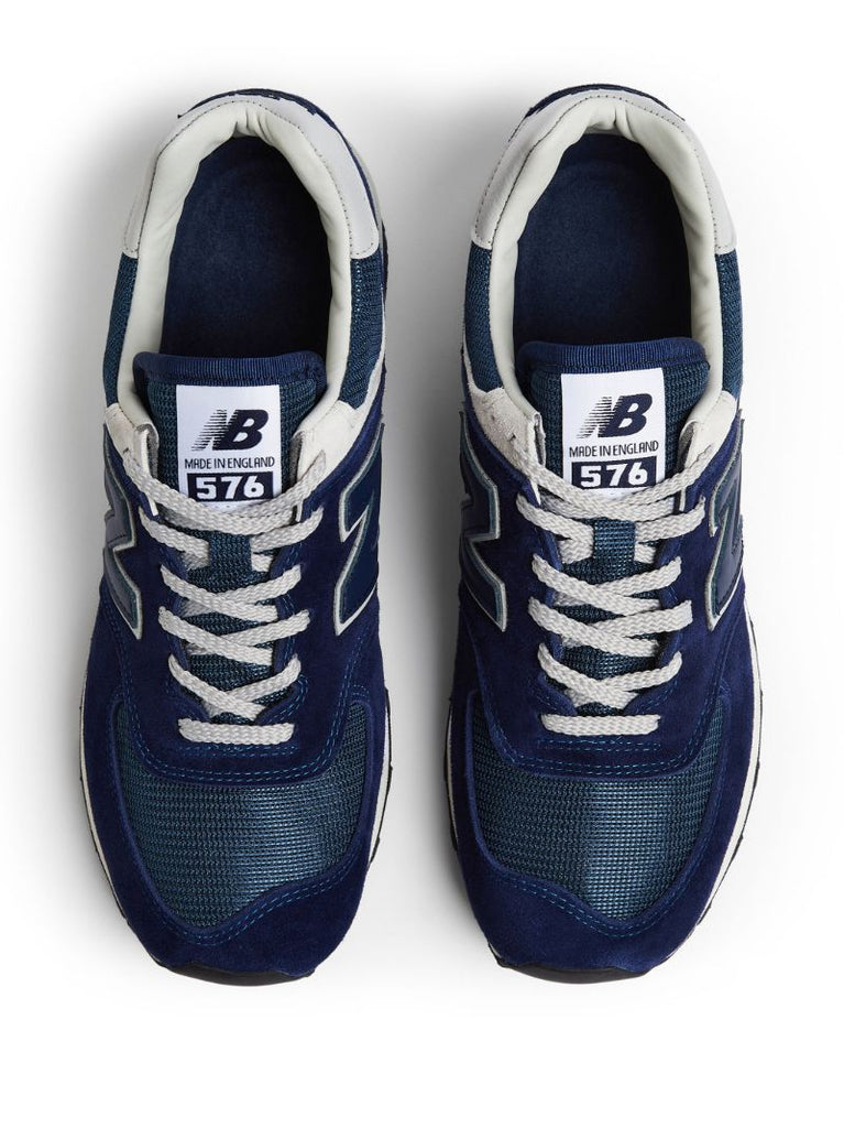 Blue Made in Uk 576 35th Anniversary Suede Sneakers