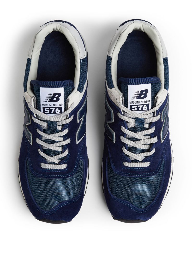 Blue Made in Uk 576 35th Anniversary Suede Sneakers
