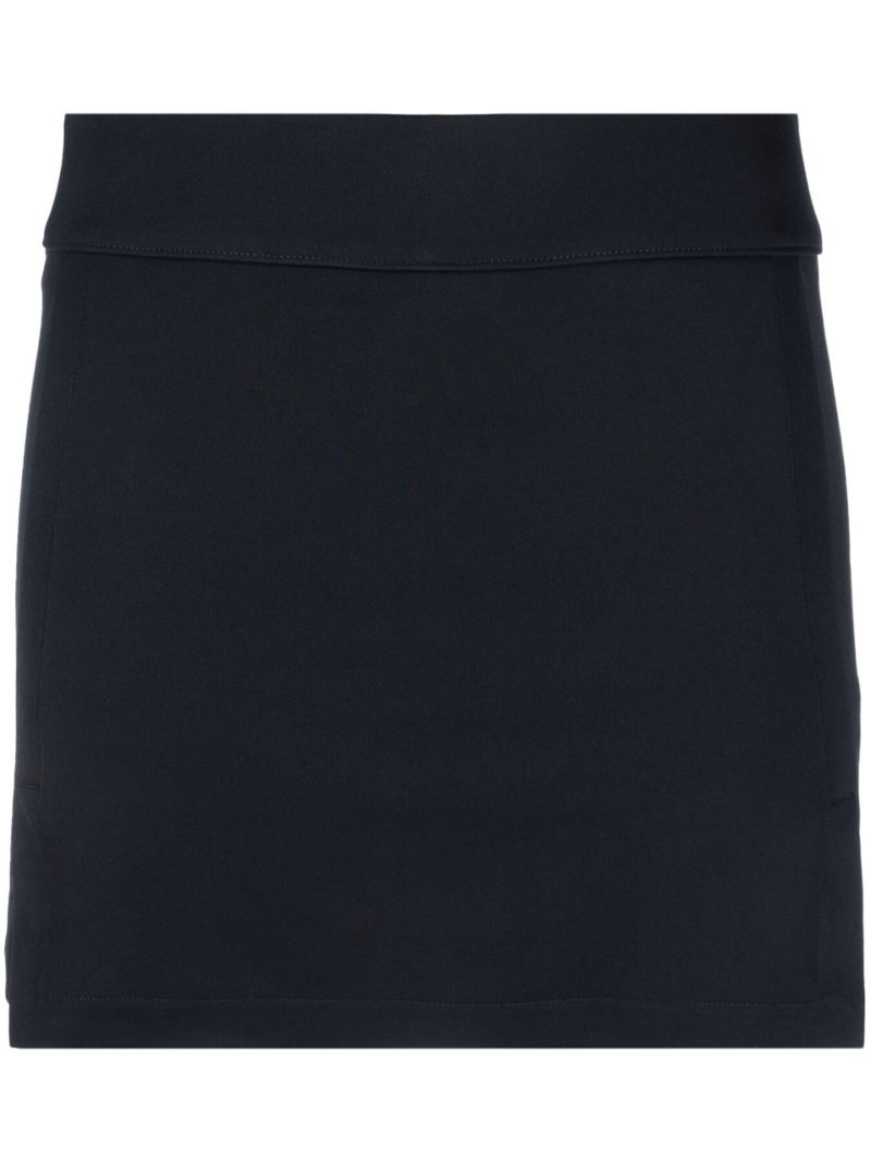 Blue Logo Print Straight Skirt