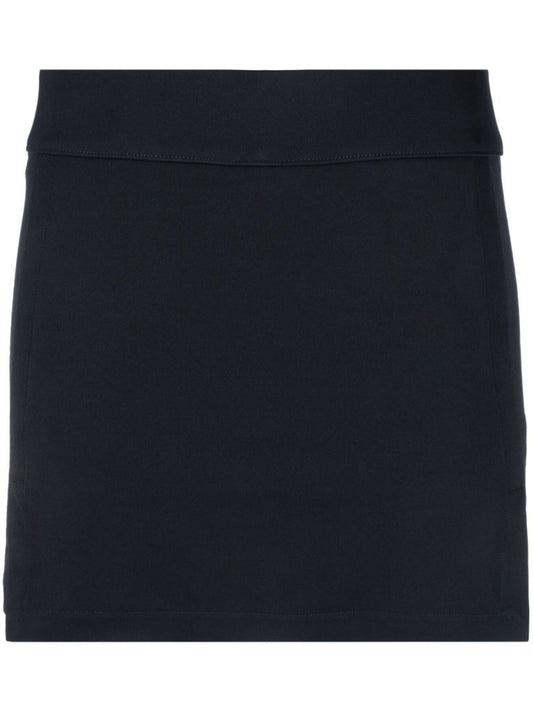 Blue Logo Print Straight Skirt