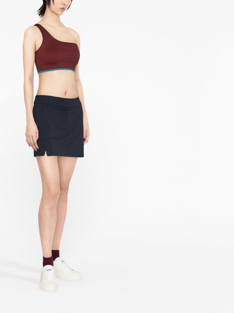 Blue Logo Print Straight Skirt