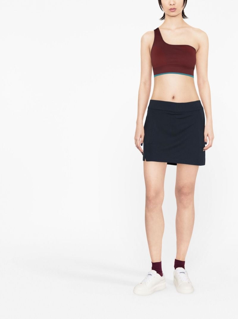 Blue Logo Print Straight Skirt